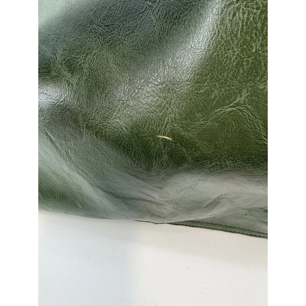 Leather Tote Oversized Shoulder Bag Large Slouchy Shopping Green